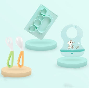 BABY SILICONE CARTOON DISH/SET INFANT FEEDING