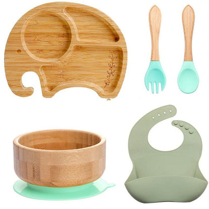 WOODEN FEEDING TABLEWARE SETS KIDS FEEDING SUPPLIES BAM