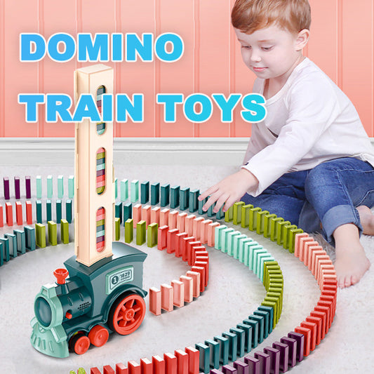 DOMINO TRAIN AUTOMATIC RELEASE BUILDING BLOCKS