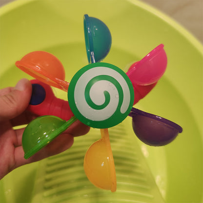 CHILDRENS BATHING TURNING WINDMILL WITH SPOON BABY SHOWER PLAY