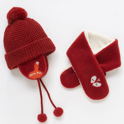 CHILDRENS FLEECE WARM HAT & SCARF SET