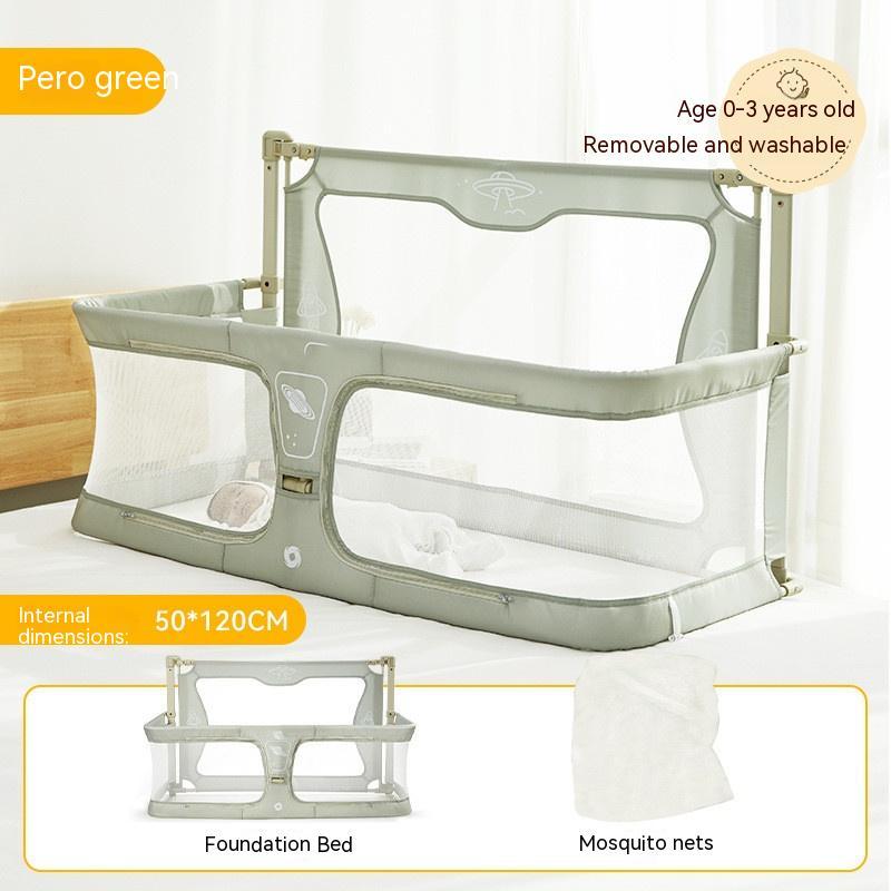 BEDSIDE CRIB - 3 IN 1 BABY BASSINET, PORTABLE CRIB & BED RAIL FOR Co-SLEEPING BABIES. BED SIDE LIFTING FENCE WITH ADJUSTABLE HEIGHT.