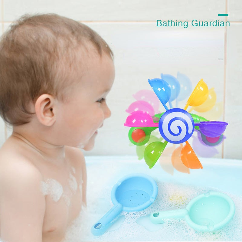 CHILDRENS BATHING TURNING WINDMILL WITH SPOON BABY SHOWER PLAY