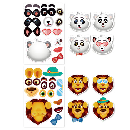 MAKE A ANIMAL FACE STICKER SHEETS FOR KIDS