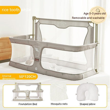 BEDSIDE CRIB - 3 IN 1 BABY BASSINET, PORTABLE CRIB & BED RAIL FOR Co-SLEEPING BABIES. BED SIDE LIFTING FENCE WITH ADJUSTABLE HEIGHT.