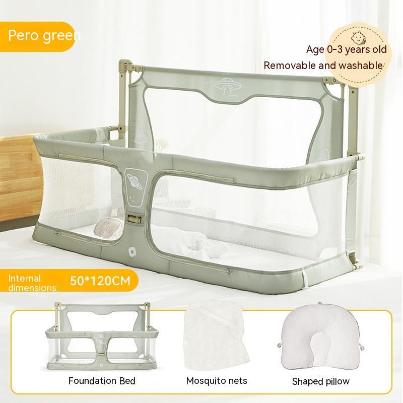 BEDSIDE CRIB - 3 IN 1 BABY BASSINET, PORTABLE CRIB & BED RAIL FOR Co-SLEEPING BABIES. BED SIDE LIFTING FENCE WITH ADJUSTABLE HEIGHT.