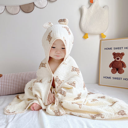 CHILDREN'S CAPE HOODED BATH TOWEL