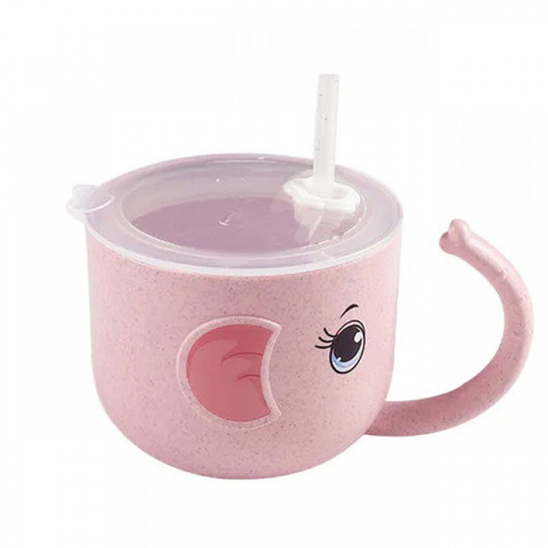 BABY FEEDING MUG SILICONE STRAW CHILDERN