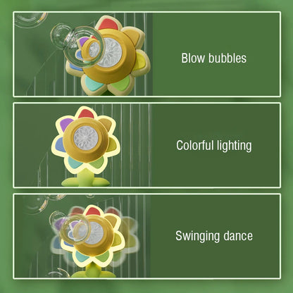 DANCING SUNFLOWER BUBBLE MACHINE AUTOMATIC ELECTRIC SWING TOY FOR CHILDERN GIFT