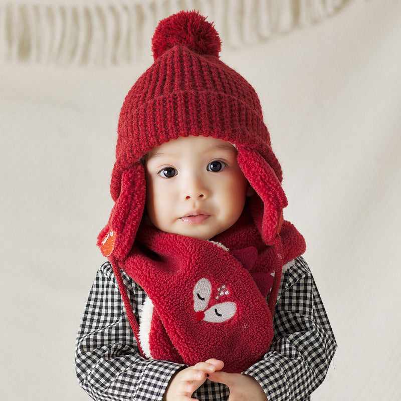 CHILDRENS FLEECE WARM HAT & SCARF SET