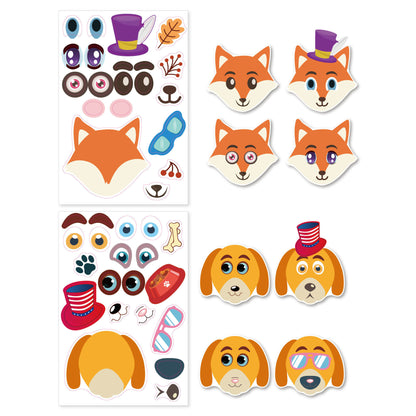 MAKE A ANIMAL FACE STICKER SHEETS FOR KIDS